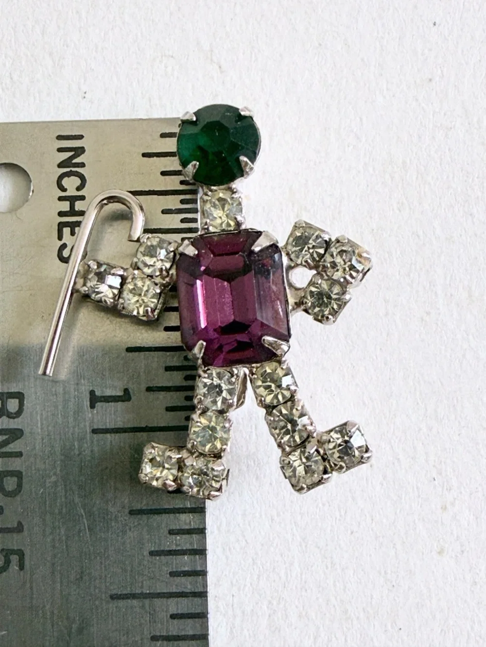 Vintage Unsigned Rhinestone Twins Figural Brooch Set of Two